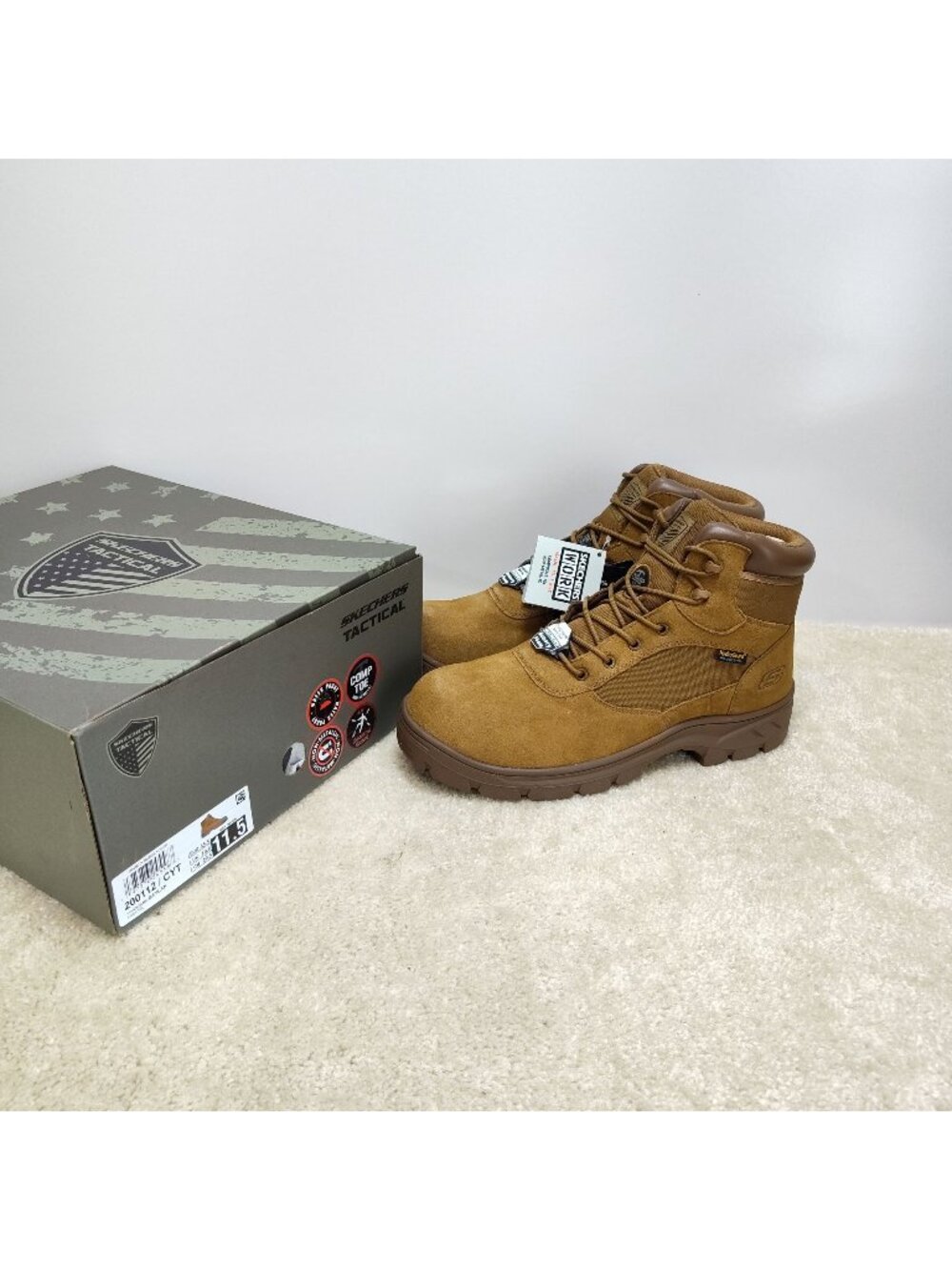 Skechers Tactical Wascana Baylan Waterproof Composite Toe Work Boots Men US 11.5
